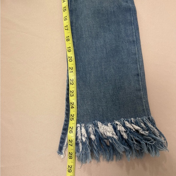 Show Me Your Mumu Blue Brooklyn High Rise Distressed Fringe Ankle Jeans Size 27 - Picture 7 of 13